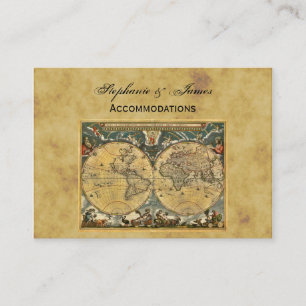 Antique World Map Distress BG-bostäder Tilläggskort