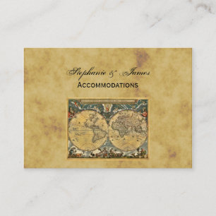 Antique World Map Distress BG-bostäder Tilläggskort