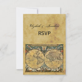 Antique World Map, Distress BG-OSA OSA Kort