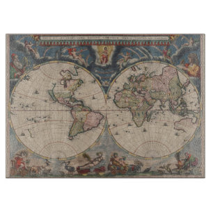 Antique World Map: Historical Cartography Art
