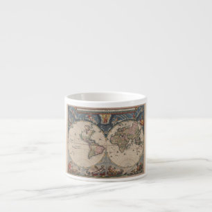 Antique World Map: Historical Cartography Art Espressomugg