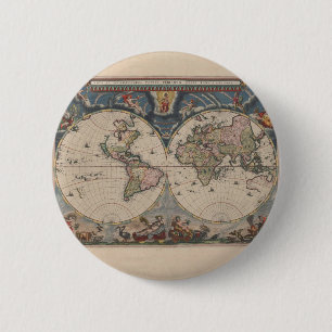 Antique World Map: Historical Cartography Art Knapp