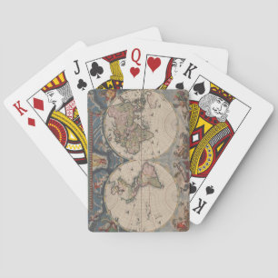 Antique World Map: Historical Cartography Art Kortlek