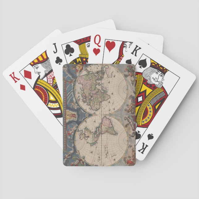 Antique World Map: Historical Cartography Art Kortlek (Baksidan)