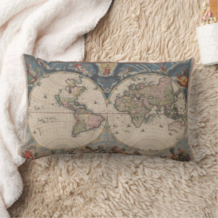 Antique World Map: Historical Cartography Art Lumbarkudde