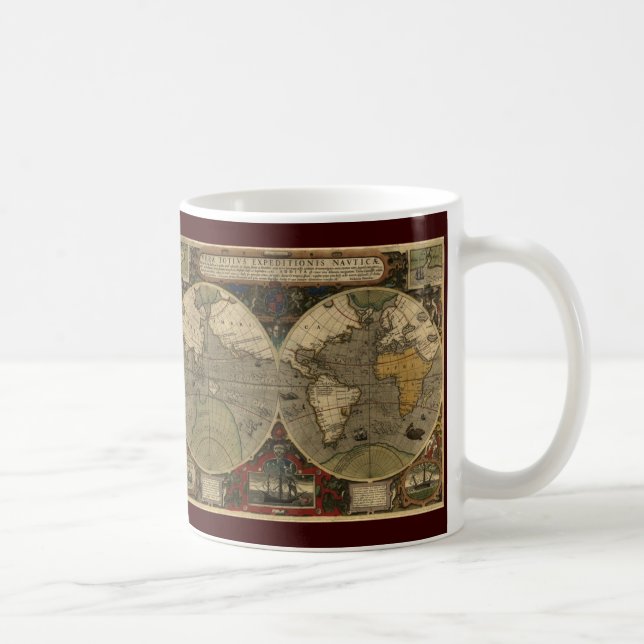 Antique World Map Kaffemugg (Höger)