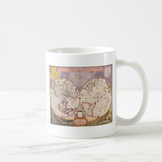 Antique World Map Kaffemugg (Höger)