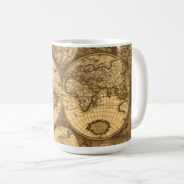 Antique World Map Kaffemugg (Framsida höger)