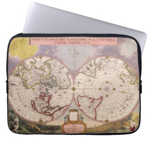 Antique World Map Laptop Fodral