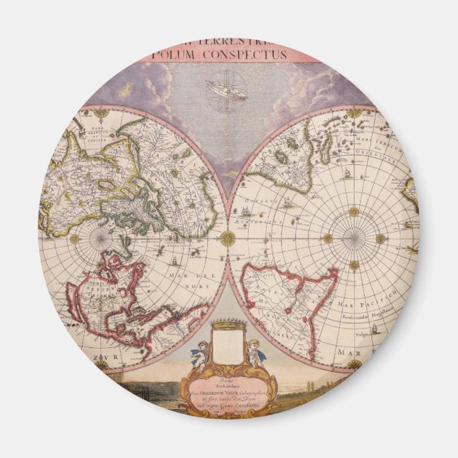 Antique World Map Magnet (Framsidan)
