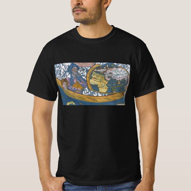 Antique World Map med Claudius Ptolemy, 1507 T-shirt (Framsida)