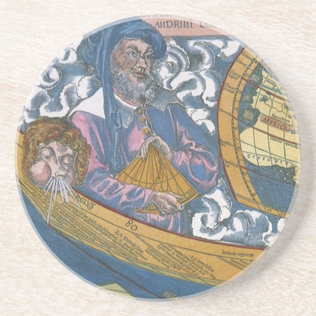 Antique World Map med Claudius Ptolemy, 1507 Underlägg (Framsidan)