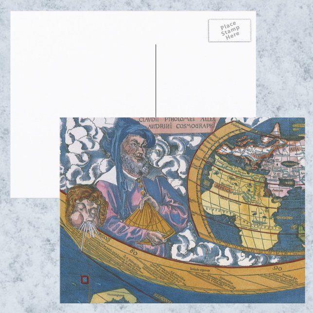 Antique World Map med Claudius Ptolemy, 1507 Vykort (Skapare uppladdad)