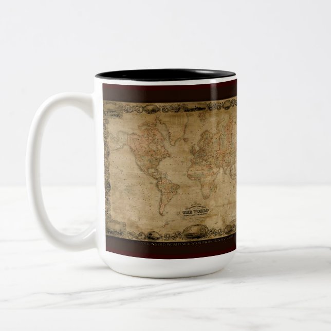 Antique World Map Mugg Series (Vänster)