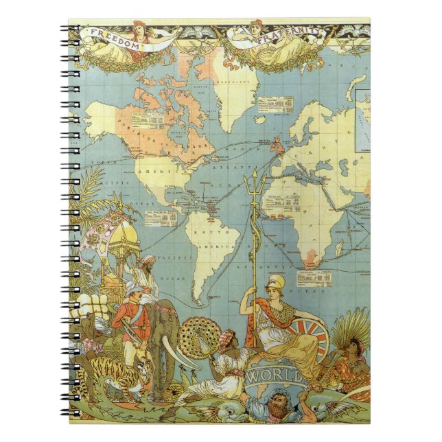 Antique World Map of the British Empire, 1886 Anteckningsbok (Framsidan)