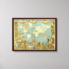 Antique World Map of the British Empire, 1886 Canvastryck