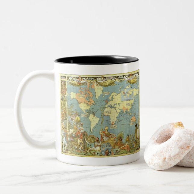 Antique World Map of the British Empire, 1886 Kaffemugg (Med munk)
