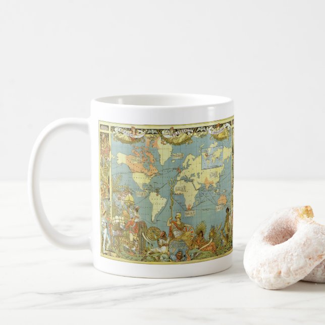 Antique World Map of the British Empire, 1886 Kaffemugg (Med munk)