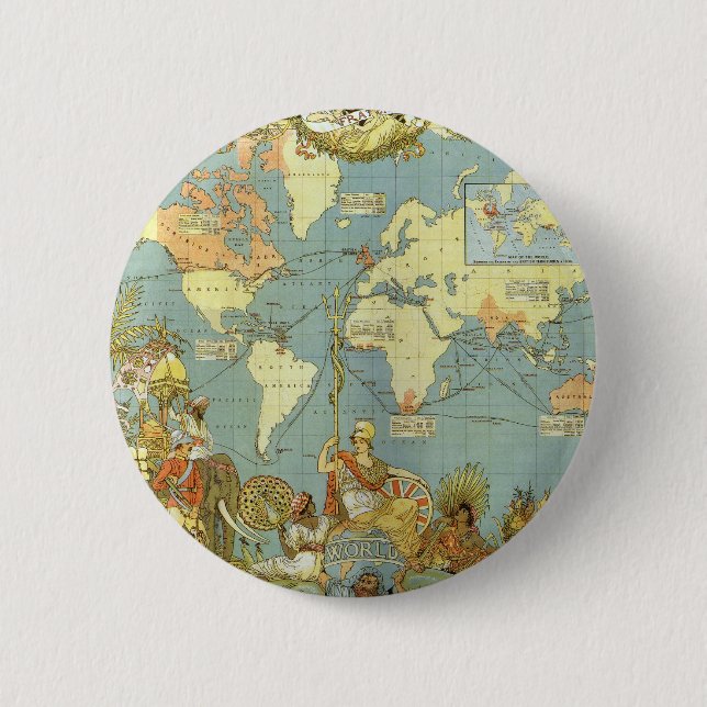 Antique World Map of the British Empire, 1886 Knapp (Framsida)