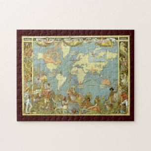 Antique World Map of the British Empire, 1886 Pussel