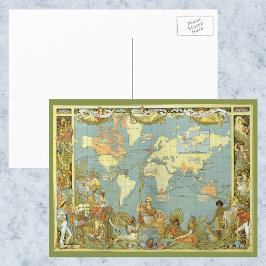 Antique World Map of the British Empire, 1886 Vykort