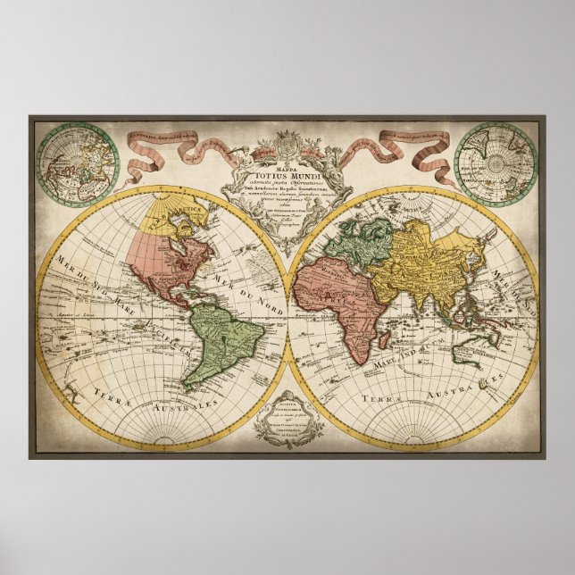 Antique World Map Poster (Framsidan)
