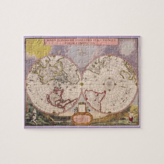 Antique World Map Pussel (Horisontell)