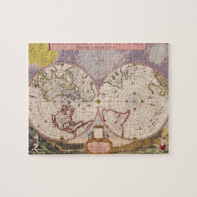 Antique World Map Pussel (Horisontell)