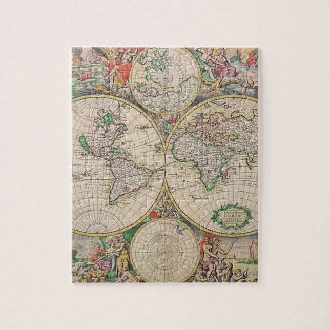Antique World Map Pussel (Vertikal)