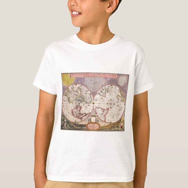 Antique World Map T-shirt (Framsida)