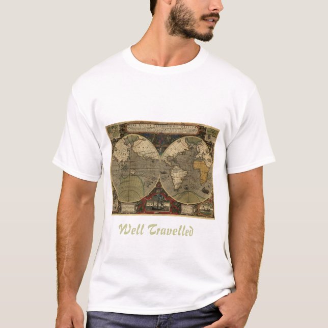 Antique World Map T-shirt (Framsida)