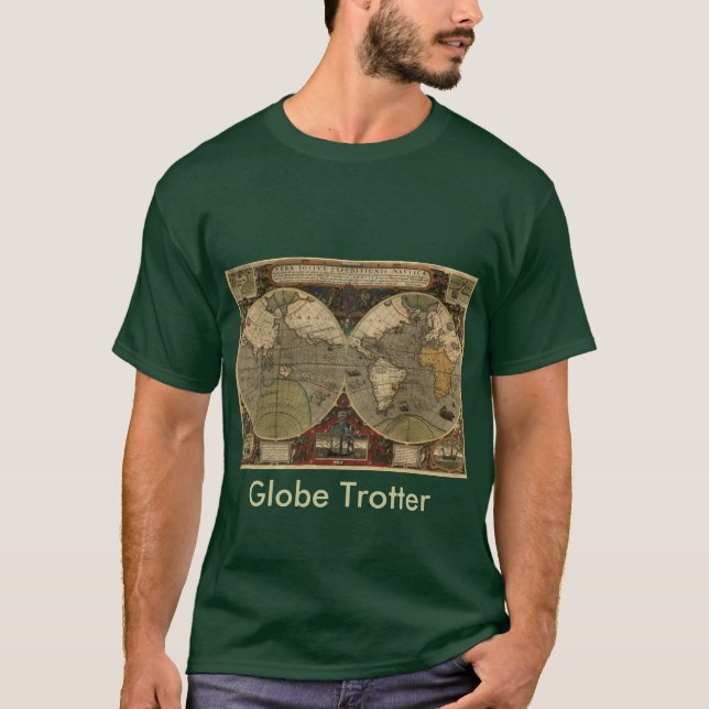 Antique World Map Tee Shirt (Framsida)