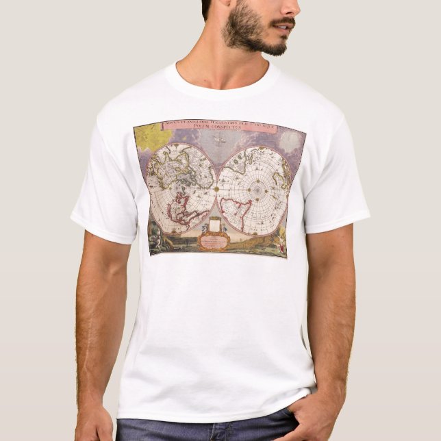 Antique World Map Tee Shirt (Framsida)