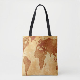 Antique World Map Tygkasse