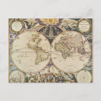 Antique World Map, vykort