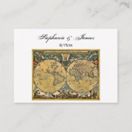 Antique World Map White #2-platskort Placeringskort