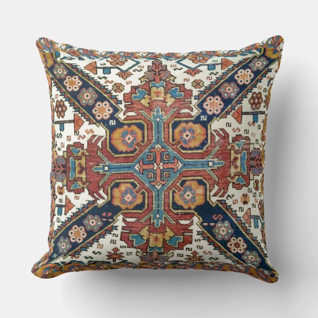 Antique Zeykhur Oriental Matta Design Dekorativ ku Kudde (Framsida)
