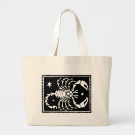 Antique Zodiac Astrological Scorpio Totebag Jumbo Tygkasse