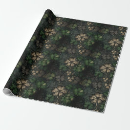 Antiqued Clover Damask Texture St. Patrick's Day Presentpapper