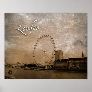 Antiqued London ögaaffisch Poster