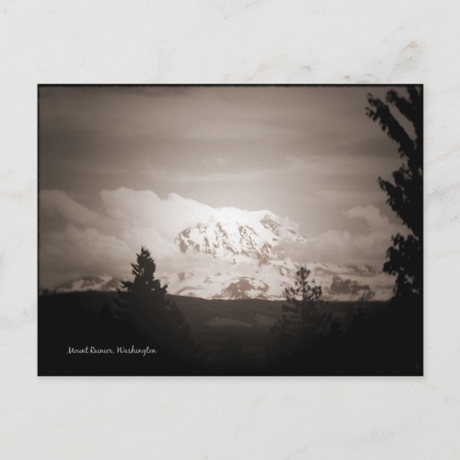 Antiqued Mount Rainier vykort (Framsida)