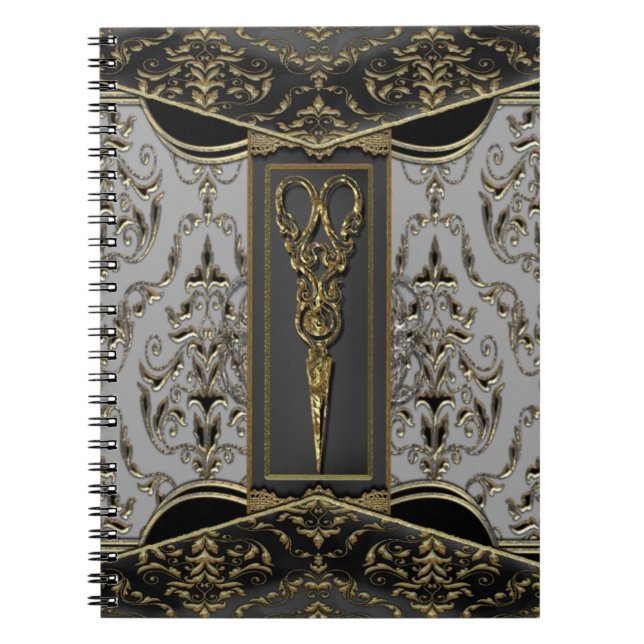 Antiqued rena Hazlehurst Scissors Posh Anteckningsbok (Framsidan)
