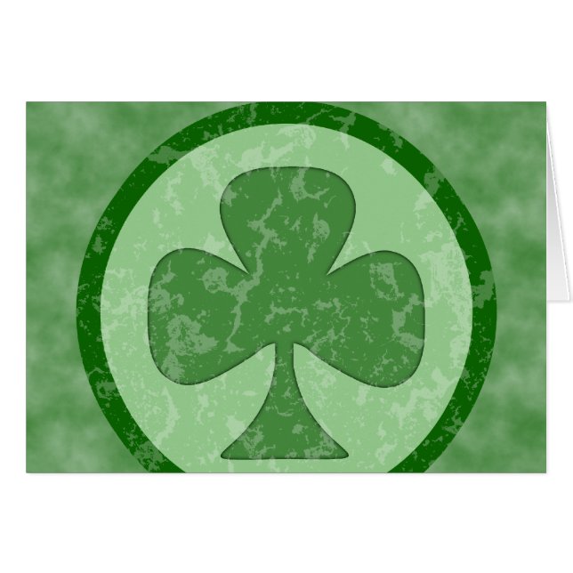 Antiqued Shamrock Hälsningskort (Framsidan Horizontal)