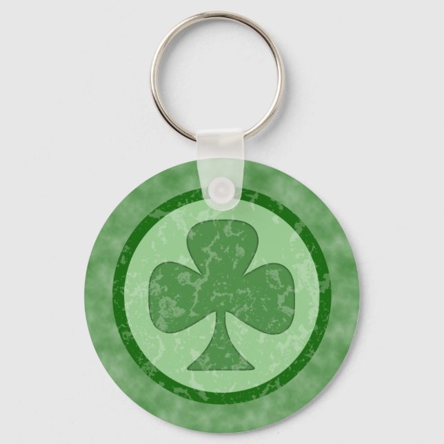 Antiqued Shamrock Nyckelring (Framsida)
