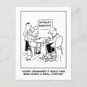 Antiques Disaster. Antique Dealer Valuation. Funny Vykort
