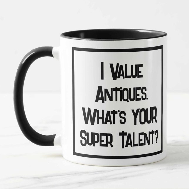 Antiques Valuer Toppen Talent. Två tonkaffe Mugg (Skapare uppladdad)