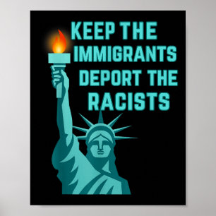 Antirasism - Behålla för invandrare som avvisar ra Poster