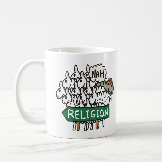 Antireligionens teistiska får kaffemugg (Vänster)