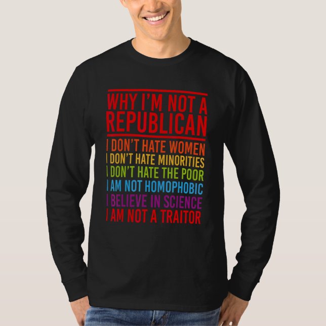Antirepublikanska varför jag inte är republikansk t shirt (Framsida)