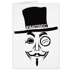 AntiSec AntiSecurity Hackerlogotyp Hälsningskort